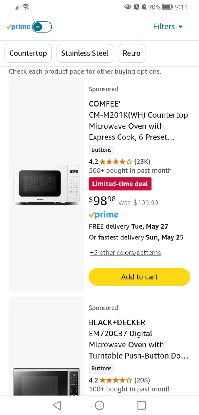 Comfee' 0.7 cu. ft. Microwave - Black image indicator(4)