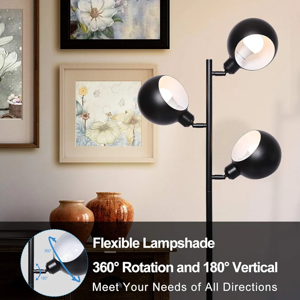 Black 3-Light Tripod Floor Lamp