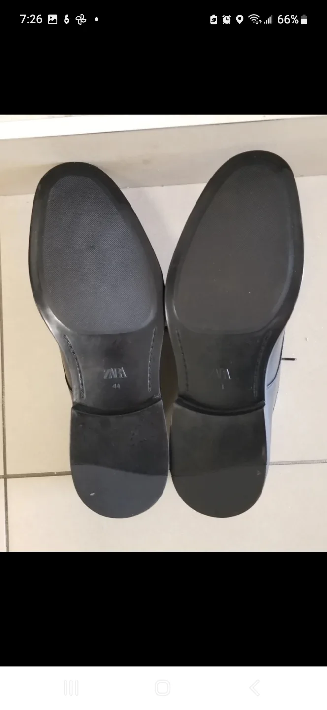 ZARA LEATHER SHOES Black SZ 44,10.5 B/New tagged image indicator(6)