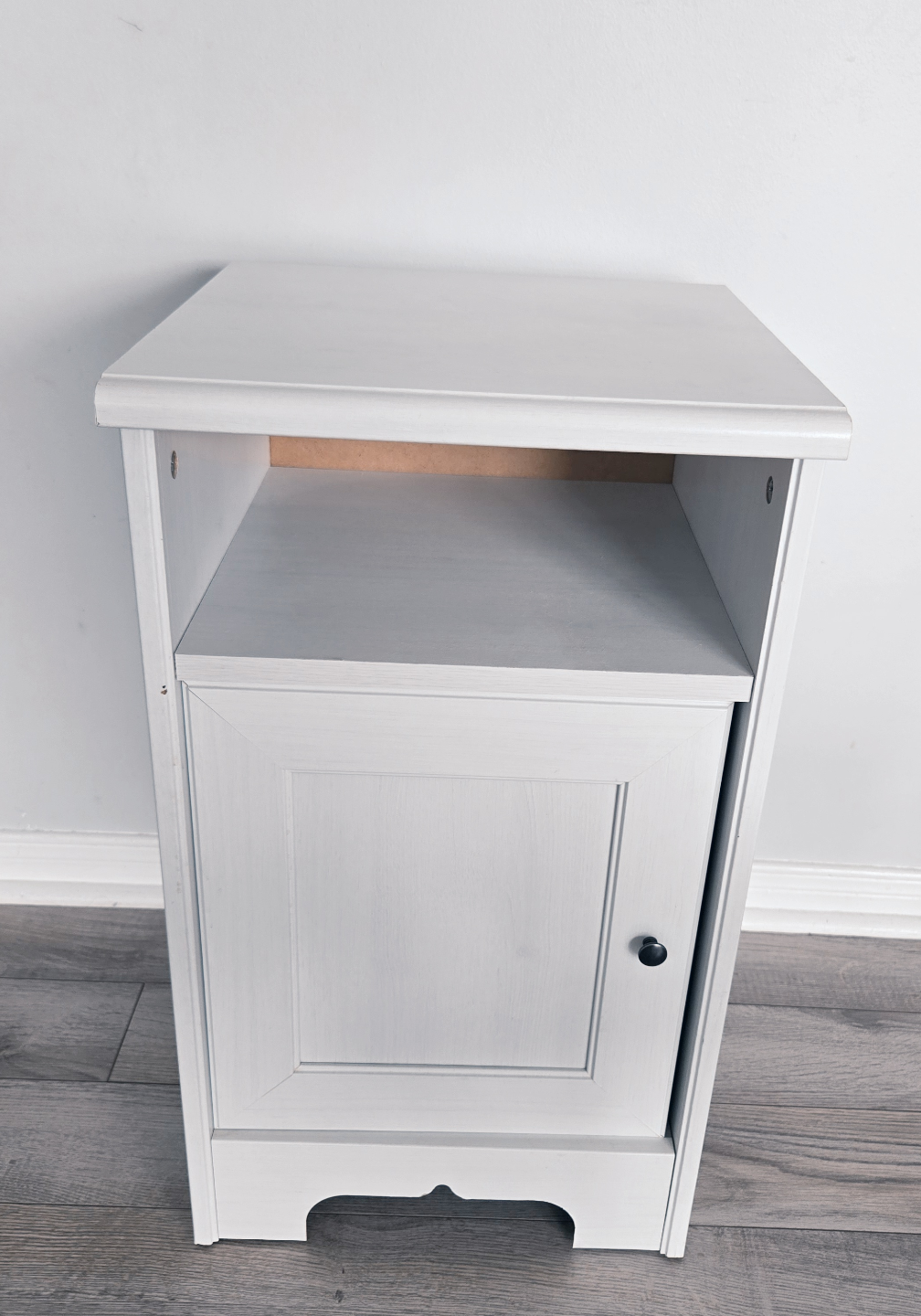 White painted bedside table