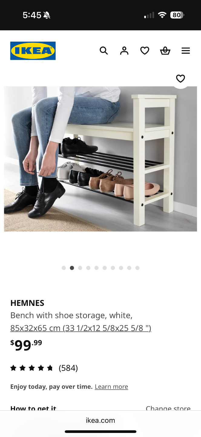 IKEA HEMNES Shoe Bench with Storage, White - photo 2