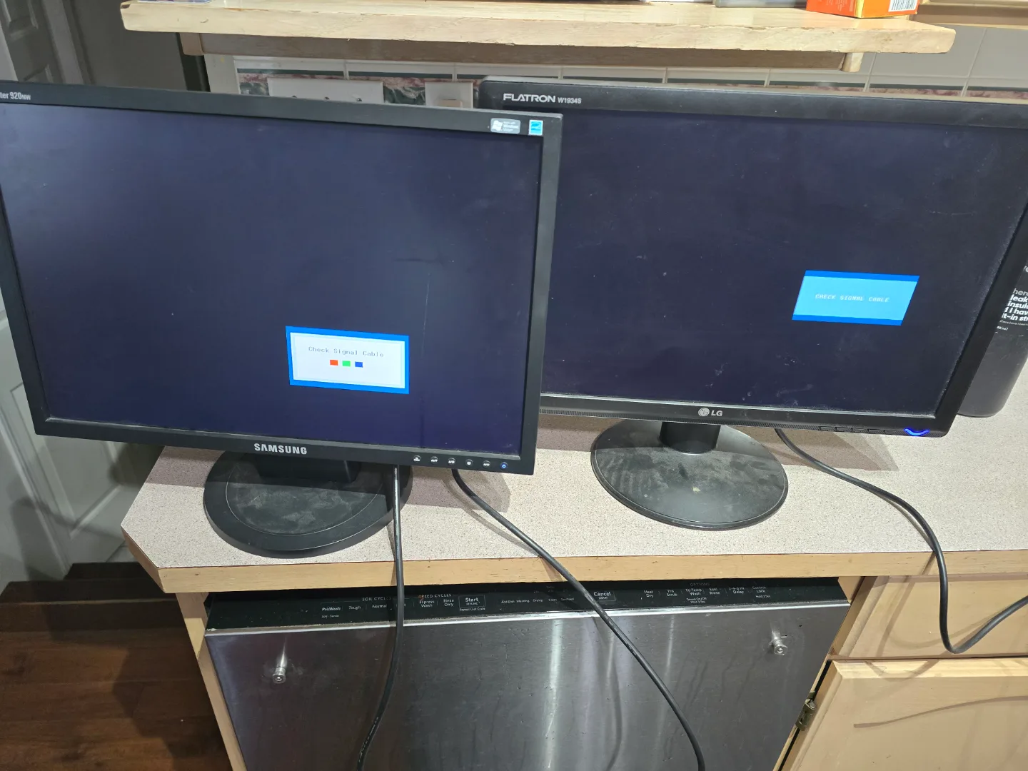Two Computer Monitors - Samsung and LG - thumbnail