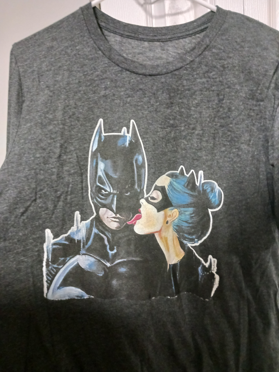 Batman & Catwoman Kissing Graphic Tee Shirt