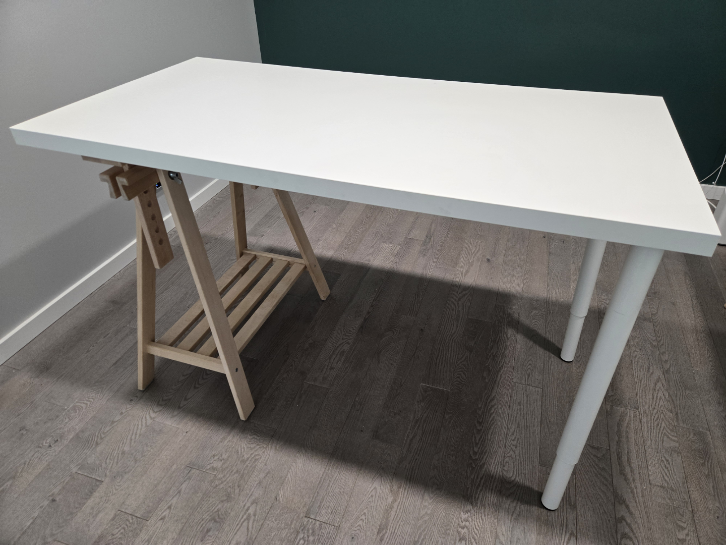 White Desk with Adjustable Legs