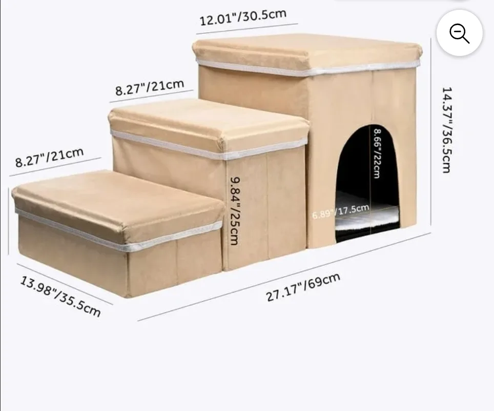 Pet Stairs with Cozy Hideaway image indicator(2)