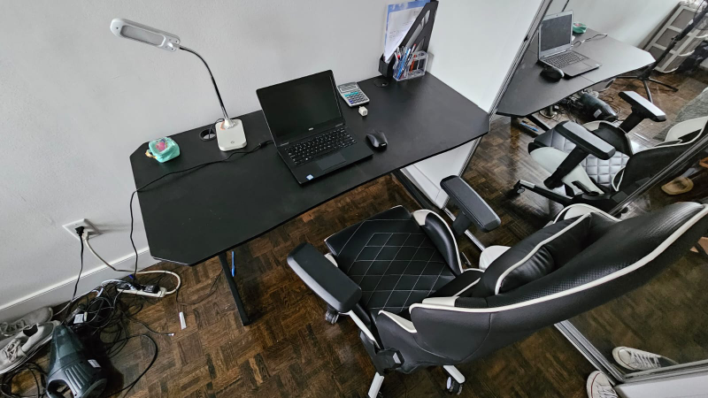 Black  Desk and gaming Chair