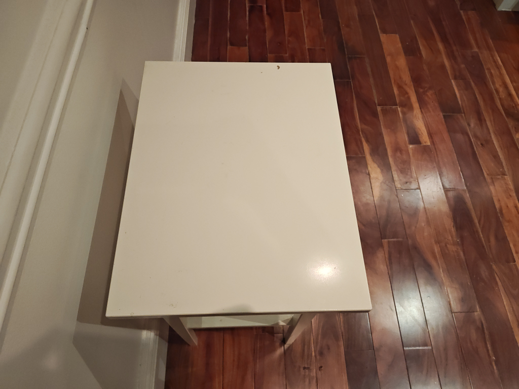 White Bedside Table with Drawer - photo 2