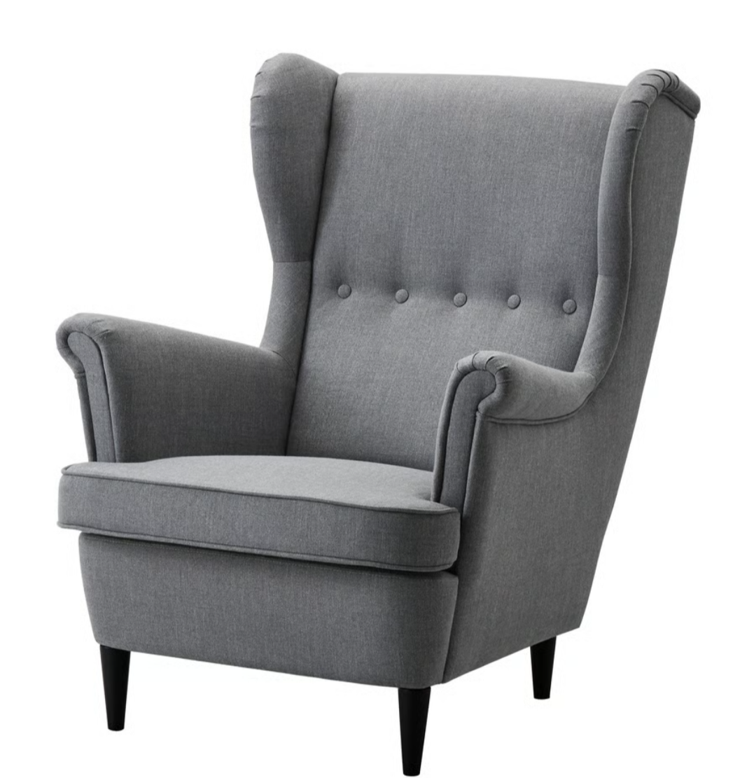 Grey Wingback Chair