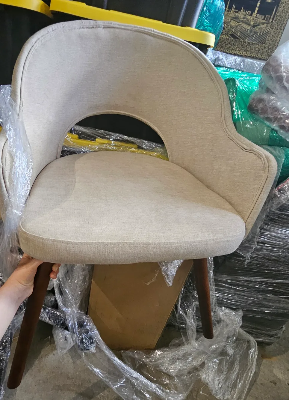 Set of 2 Beige Dining or Accent Chairs thumbnail