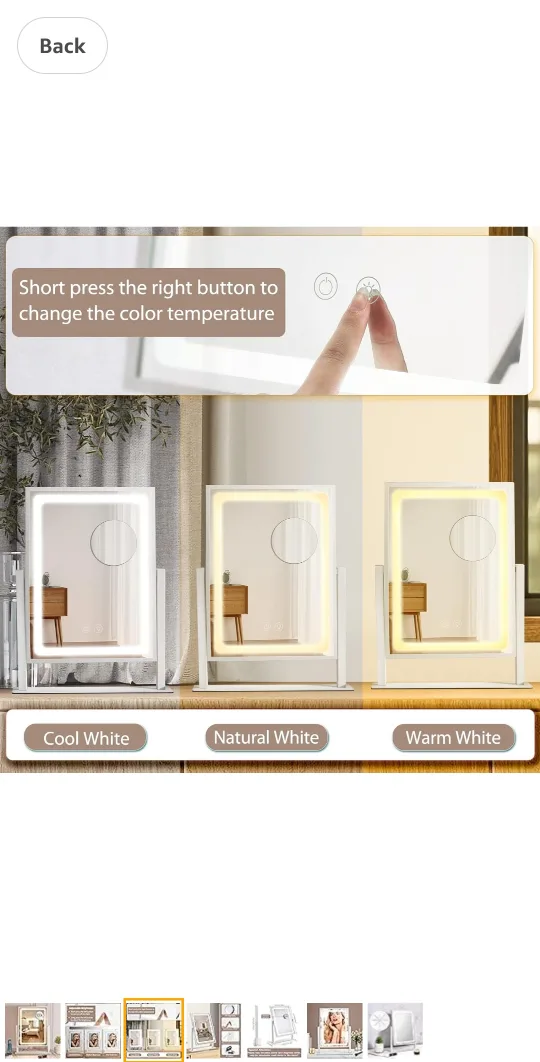 12" Vanity Mirror with Lights image indicator(2)