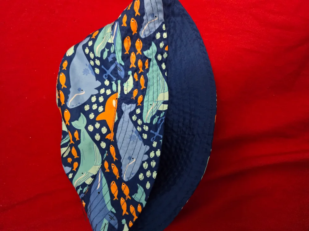 Whale Print Bucket Hat - Blue #freecycle thumbnail