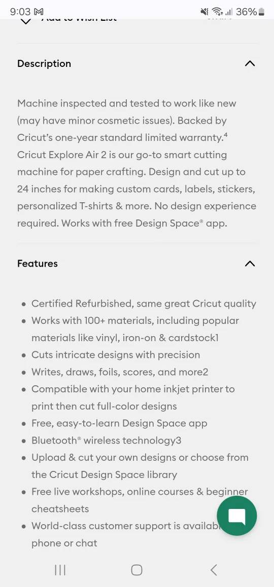 Cricut Explore Air 2 Mint Smart Cutting Machine image indicator(7)