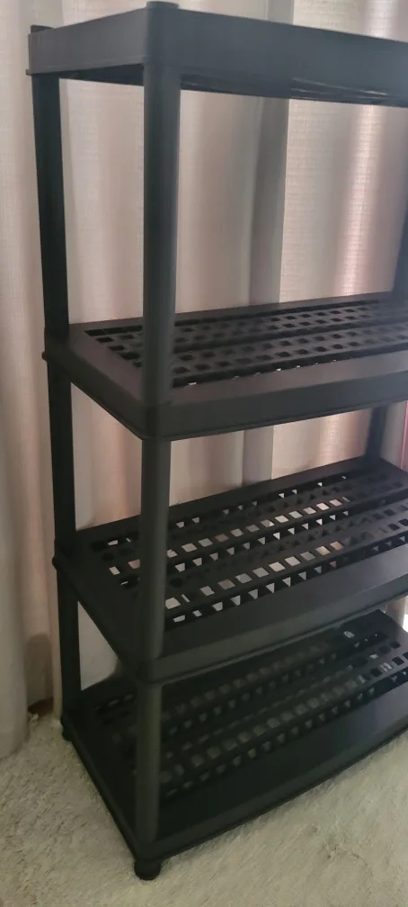 Black Plastic 4-Tier Shelf thumbnail