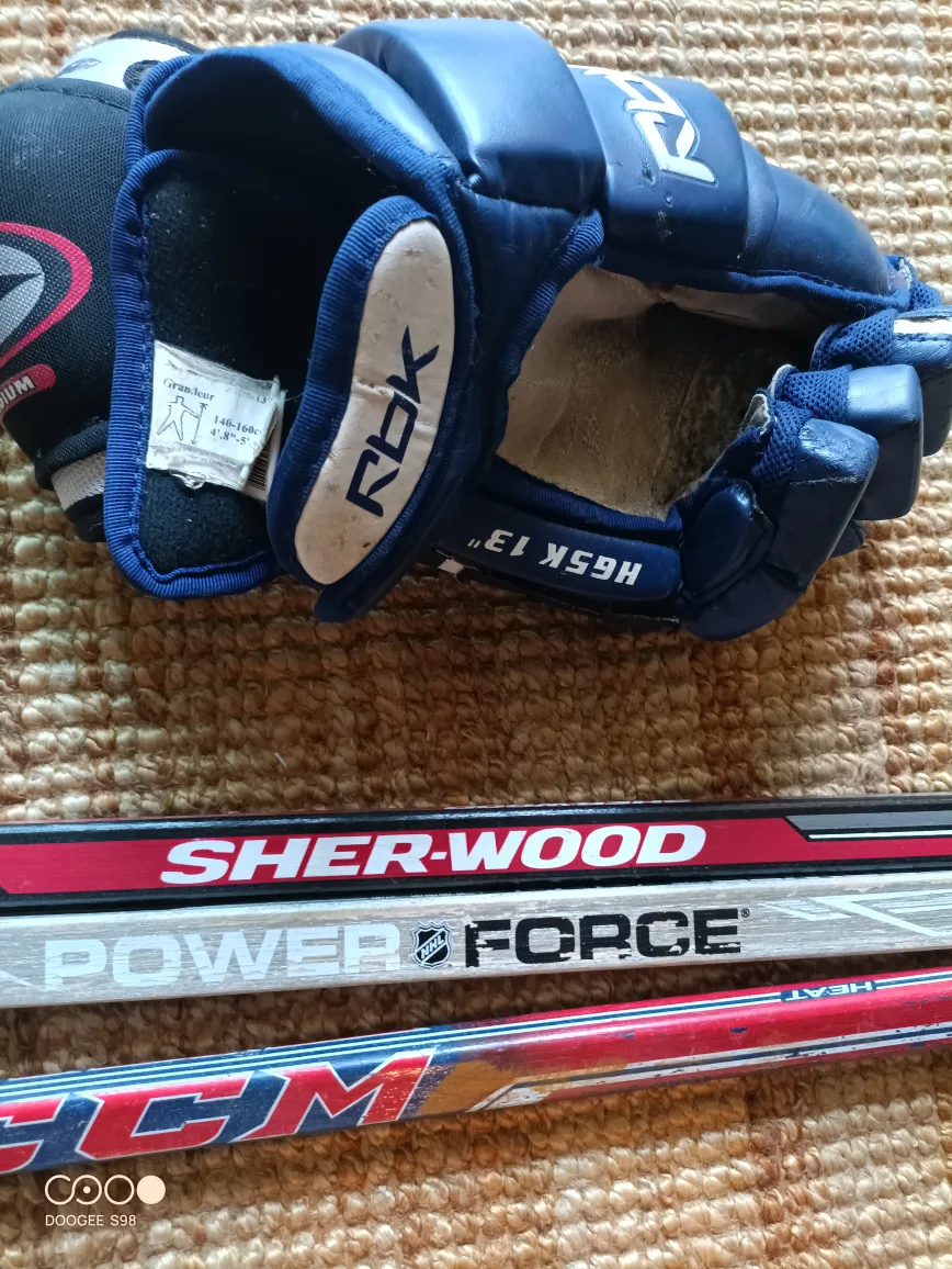 All Hockey Gear Lot –6 Skates + Helmet + Glove + 3 Sticks image indicator(3)