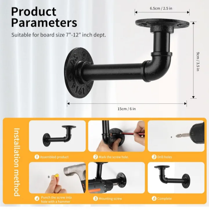 🥕   NEW!  Set of Shelf Brackets - Wall Mounted image indicator(4)