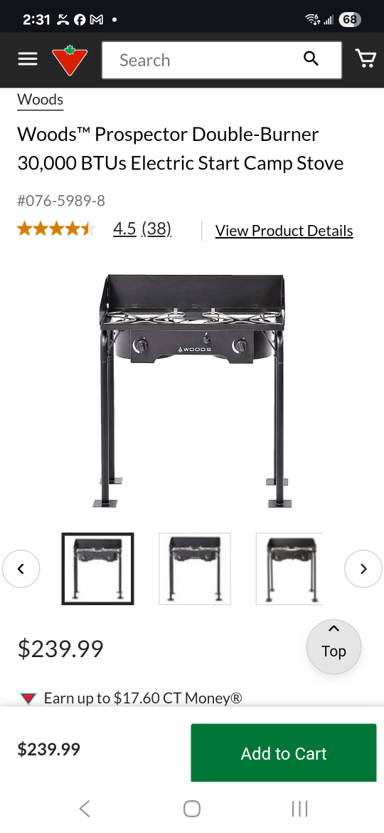Woods propane 2 burner camp stove