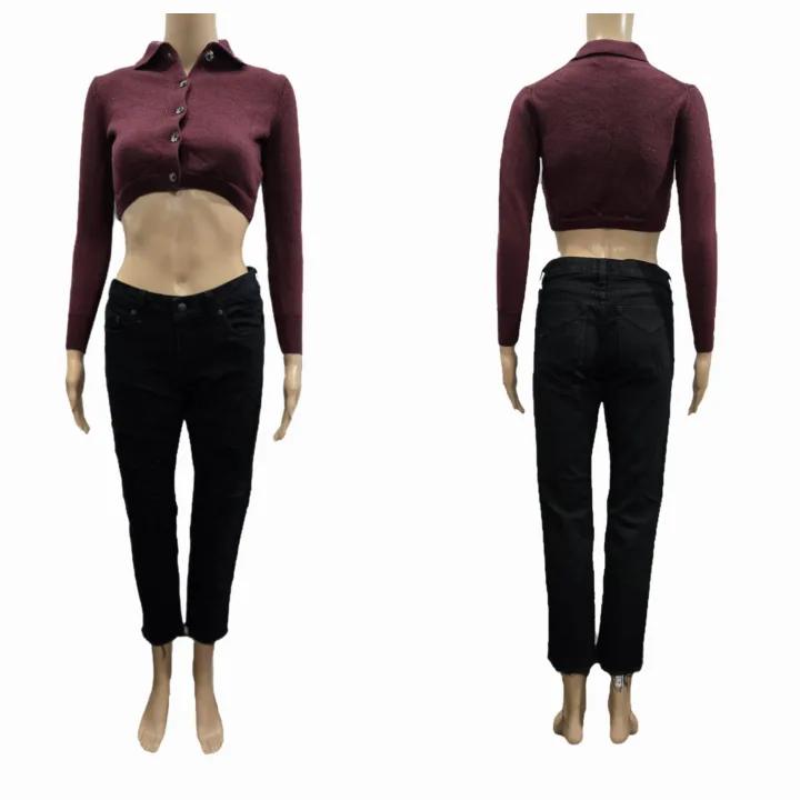 10 Crosby Derek Lam Denim Mila Patchwork Girlfriend Size 24 image indicator(4)