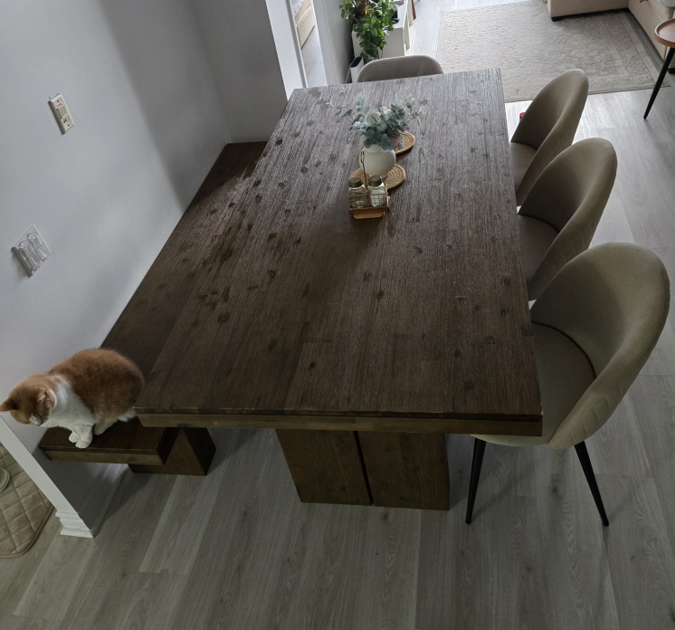 Dining Table with 3 Chairs and Bench