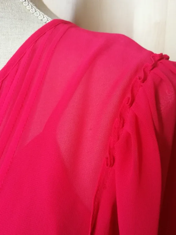 Hot Pink Sheer Blouse with Camisole image indicator(4)