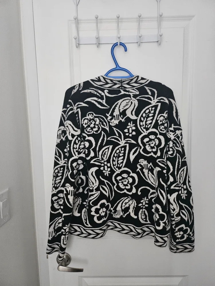 Nanette Lepore Black & White Cardigan - Size M image indicator(3)