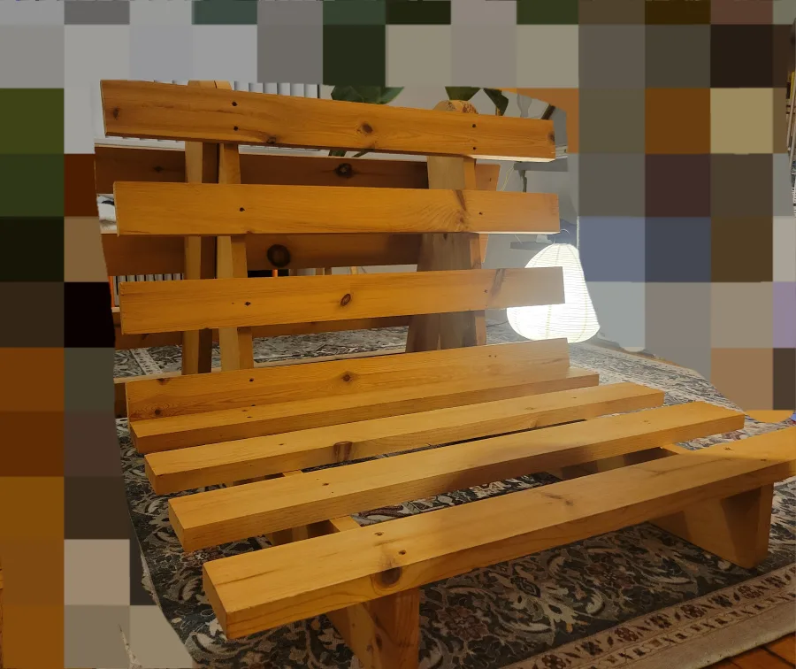 Twin futon wood frame with foldable foam mattress image indicator(2)