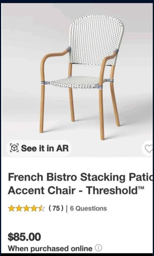 4 Threshold French Cafe Stacking Patio Accent Chairs image indicator(5)
