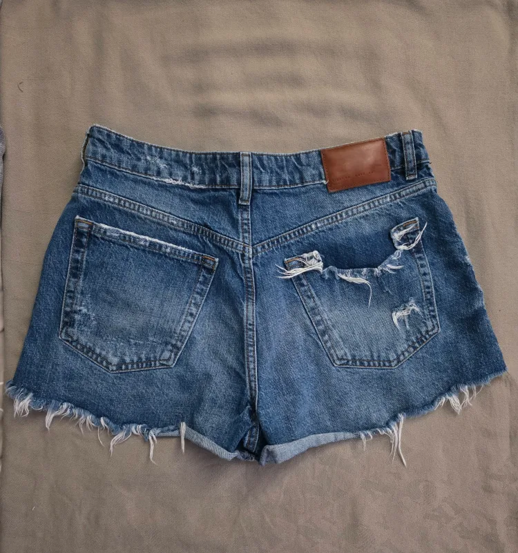 Zara Distressed Denim Shorts image indicator(2)