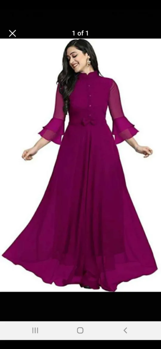 Purple Maxi Dress with Ruffle Sleeves thumbnail