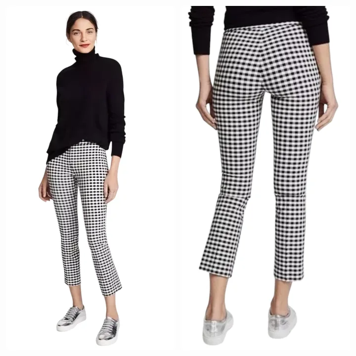 Theory Classic Skinny Ankle Pants in Gingham Size 2 image indicator(3)