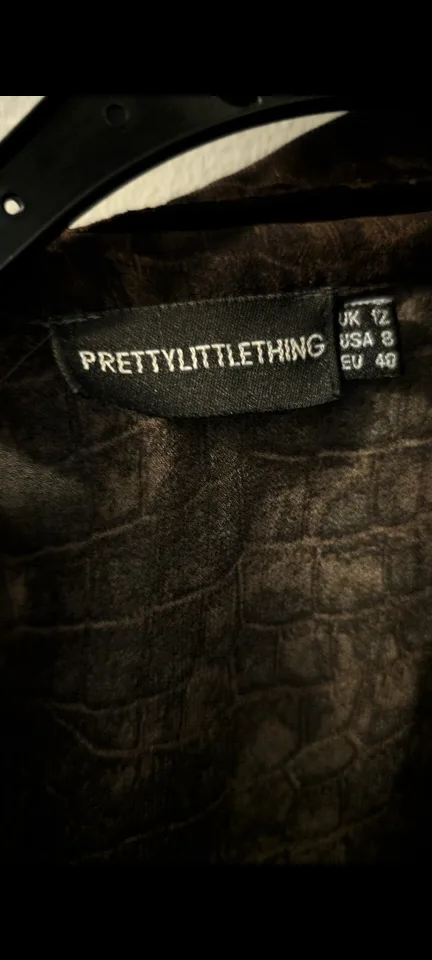 Chocolate Croc Print Chiffon Maxi Dress image indicator(8)