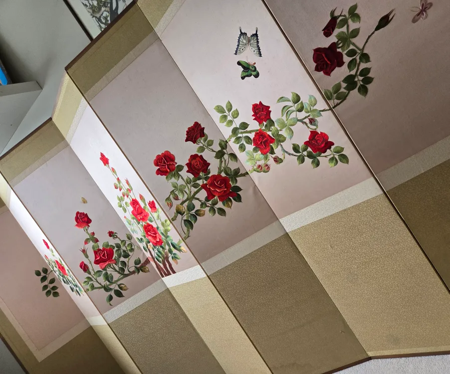 Oriental Folding Room Divider Screen thumbnail