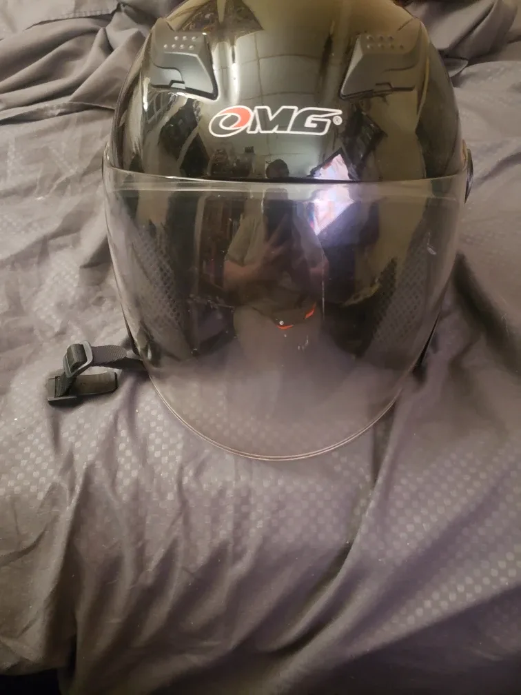 OMG Black Motorcycle Helmet thumbnail