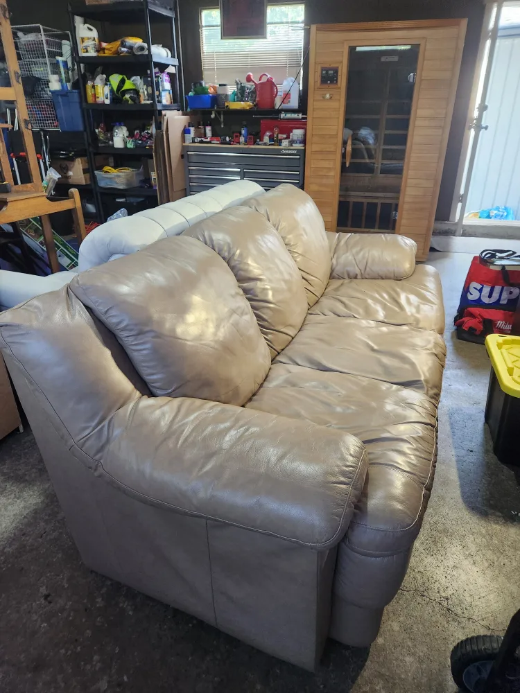 Fontana Classic Leather Sofa - Mushroom Colour thumbnail