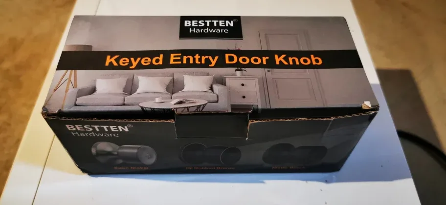 BESTTEN Geneva Series Satin Nickel Door Knob - New thumbnail