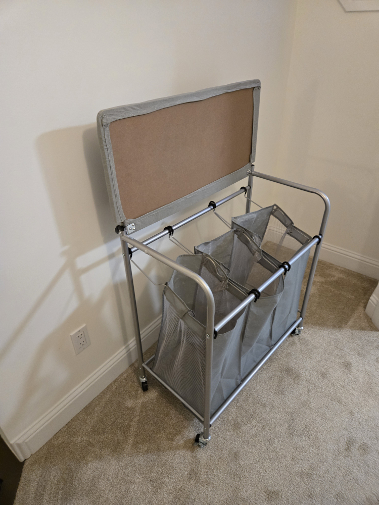 Laundry Sorter Hamper with Ironing Board - Grey - photo 2