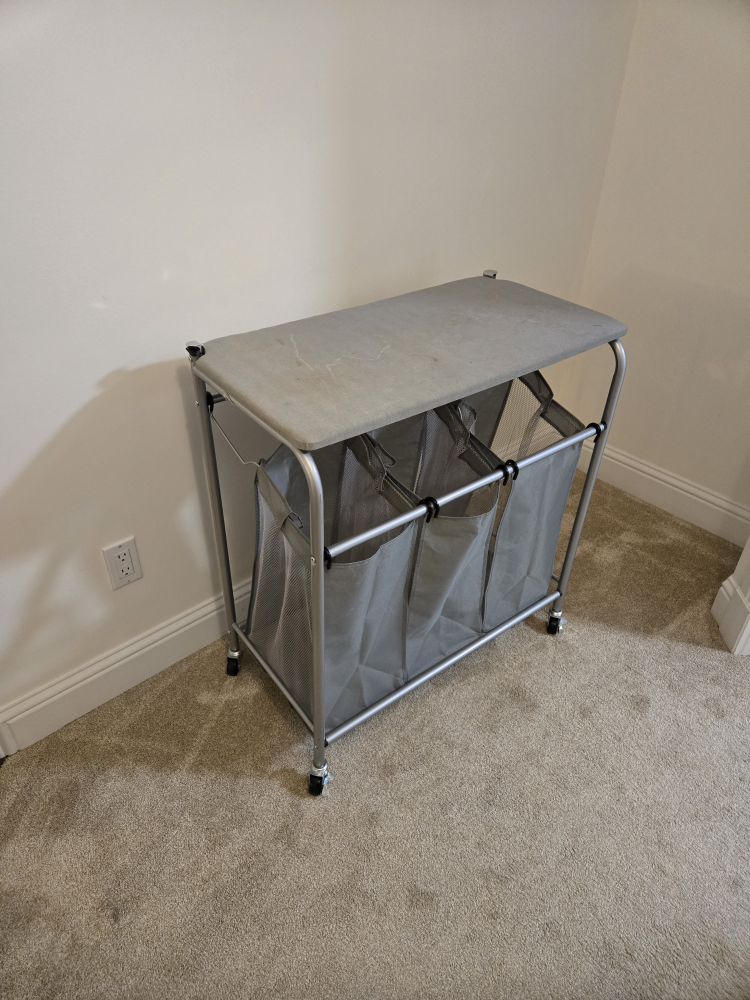 Laundry Sorter Hamper with Ironing Board - Grey - photo 3