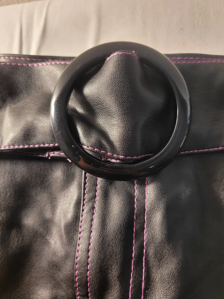 Black Vegan Leather Halter Top and Mini Skirt Set image indicator(7)