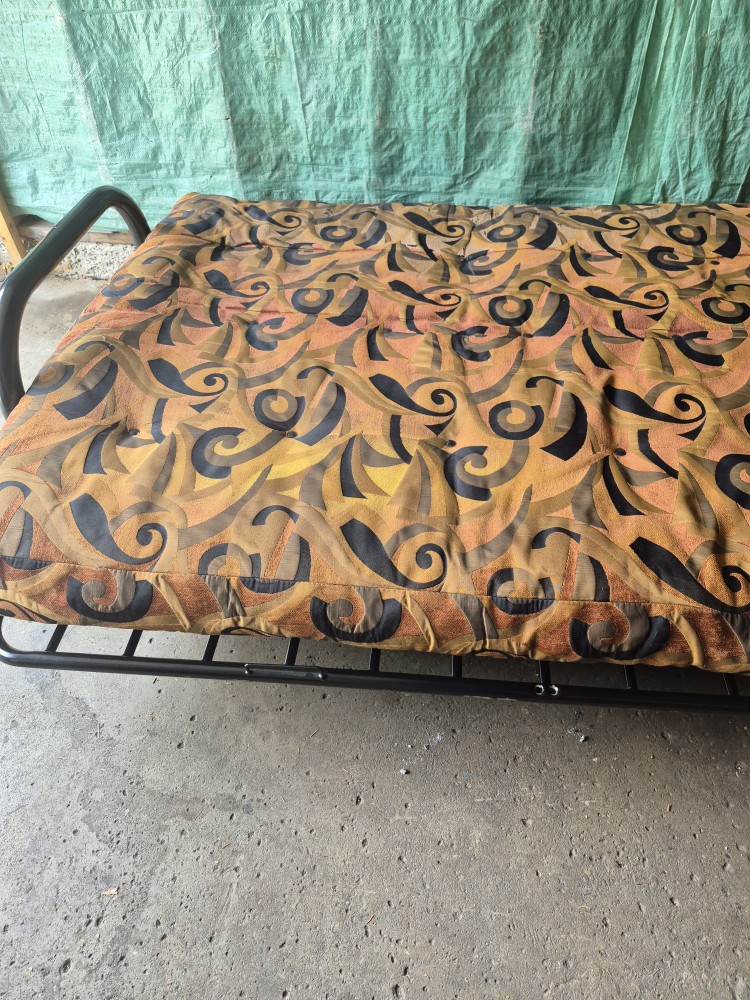 Futon Couch with Black Metal Frame - photo 4