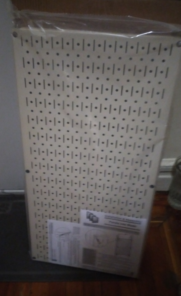 two pegboard Panels white shelves - photo 2