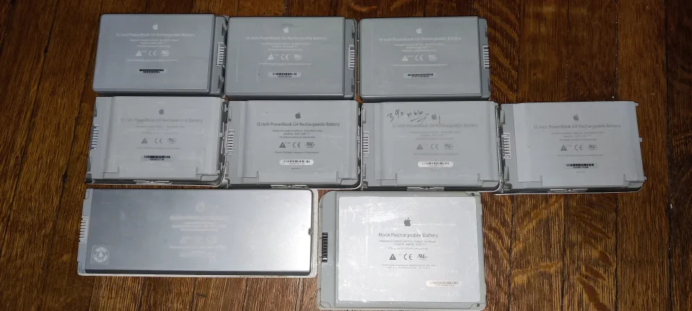 Lot of 10 Vintage Apple Laptop Batteries -Untested