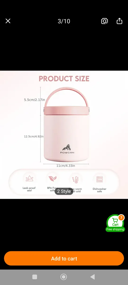 New Pink POWCAN Pink Food Jar with box image indicator(7)