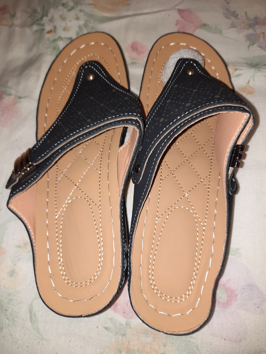Brand New Black and Beige Sandals