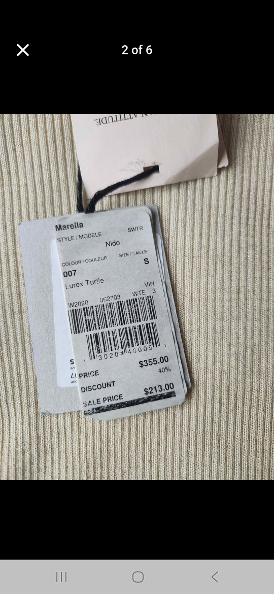 Italian designer brand,  Marella, lurex and wool turtle neck - photo 2