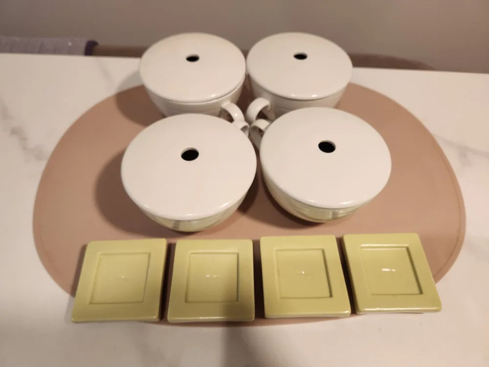 Tea Forte Cafe Cup Set 4 and tea tray image indicator(3)