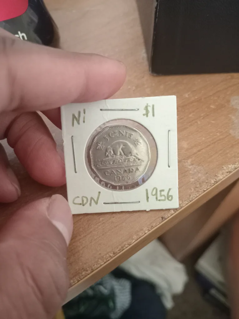 1956 Canadian 5 Cent Nickel Coin thumbnail