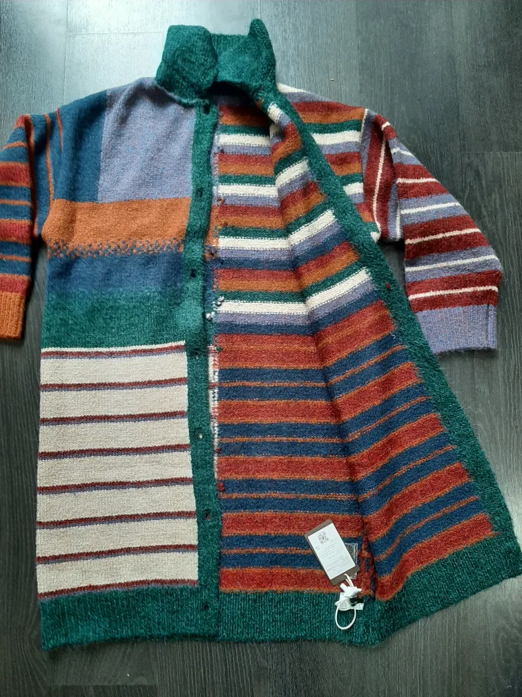 Helloo Eat patchwork knit cardigan image indicator(8)