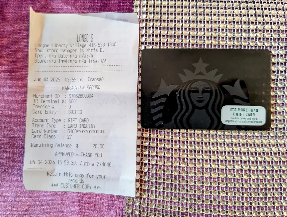 Starbucks Gift Card with $20 balance thumbnail