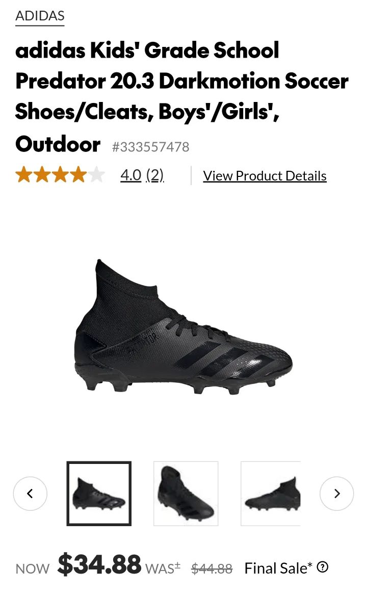 Adidas Predator 20.3 Darkmotion Soccer Cleats thumbnail