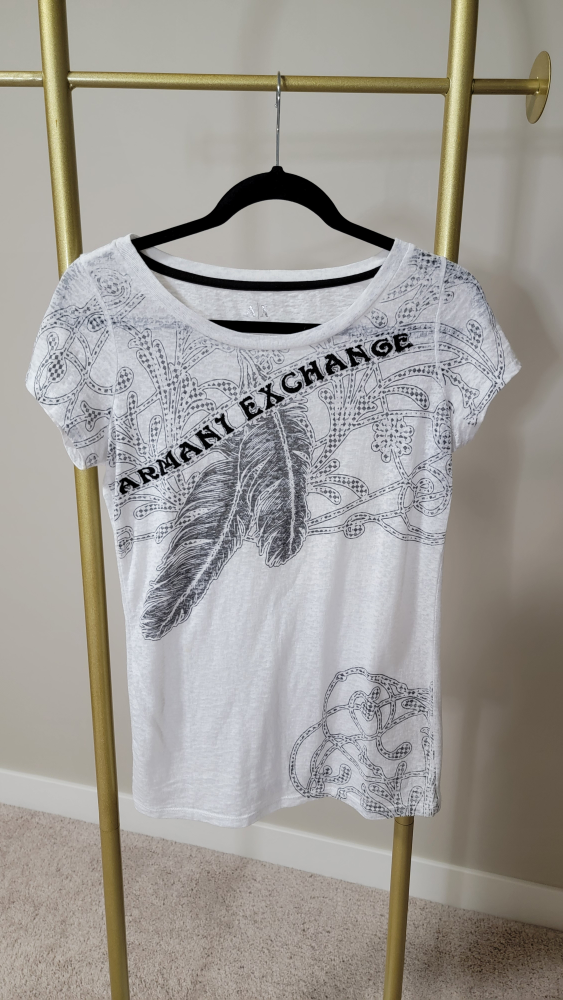 Armani Exchange White Feather Graphic Tee - photo 3