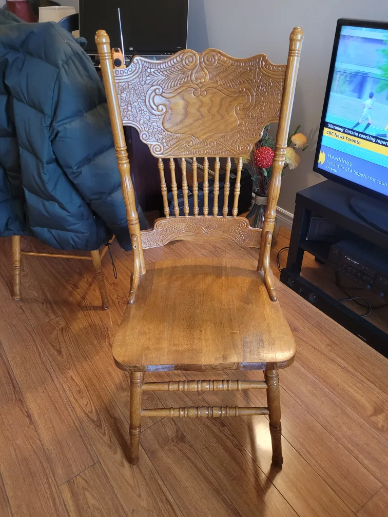 Wooden Carved Back Chair thumbnail